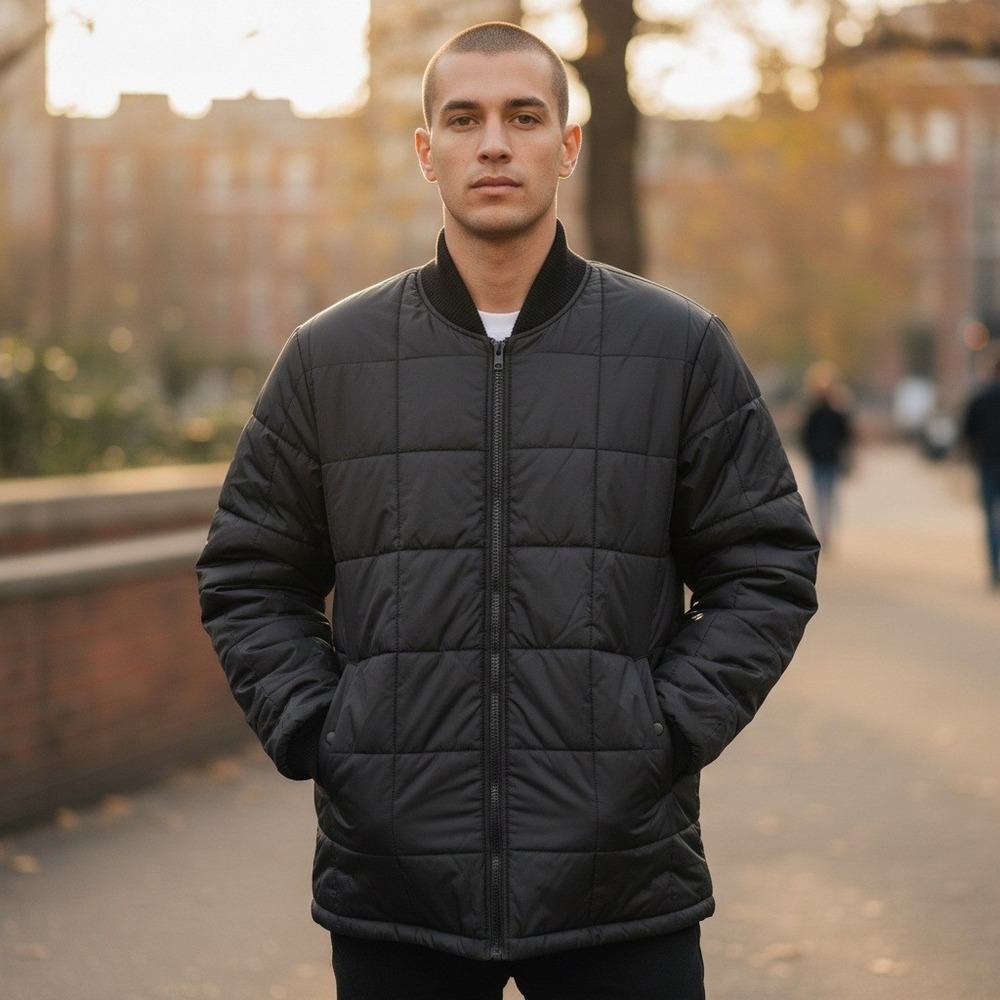 Vintage DODECA Authentic Collection Black Quilted Puffer Jacket 4XL Full Zip‎